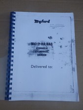 MYFORD MG12-HA/HAC HYDRAULIC CYLINDRICAL GRINDER. OPERATING MANUAL & PARTS LIST