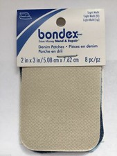 Bondex Iron On Repair Denim Patches Mending Fabric - Light Colours Multipack