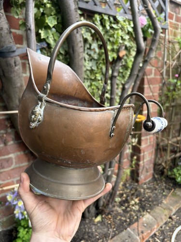 Vintage copper coal scuttle - copper,