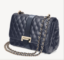 Aspinal of London Lottie Bag Navy Quilted Kaviar BNEW RSP £595