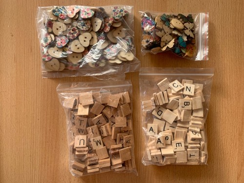 349 wooden scrabble tiles - 349,