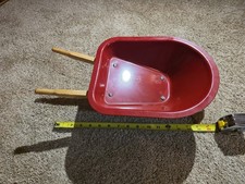 Small Red Metal Wheelbarrow