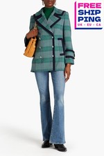 RRP€2200 ZIMMERMANN Celestial Check Tweed Short Coat AU1 US6 UK10 M Wool Blend