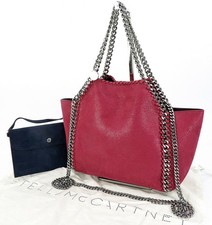 Aut STELLA McCARTNEY Falabella Red Fabric 2-Way Shoulder Bag Purse #62049