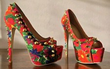 Kurt Geiger Carvela Woman's UK Size 3 Floral High Heel Stiletto Spike Shoes 