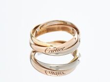 Cartier Trinity Ring Small 18K White Yellow Rose Gold Size M EU 53 Resized to 50