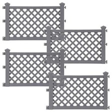 12 x Grey Plastic Fence Panels Garden Lawn Border Edging Plant Border Landscape