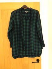 Laura Ashley green check tunic style top size uk 12