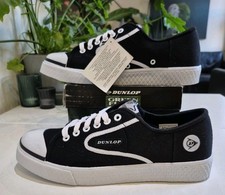 DUNLOP GREEN FLASH OG. MENS SIZE 9 UK TRAINERS. BLACK/WHITE