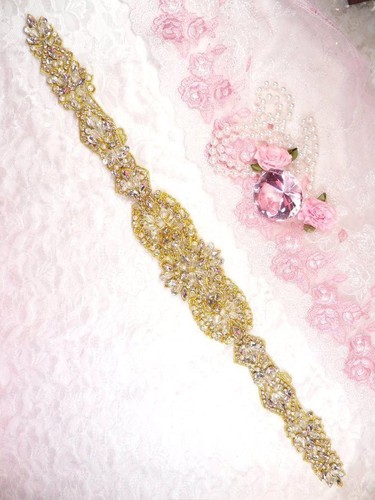 Gold bridal applique beaded - applique, w/