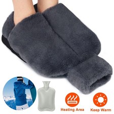 2L Hot Water Bottle Foot Warmer with Cover- Plush Heated Slippers for Cold Feet