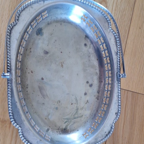 Silver plate oval - silver,