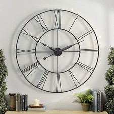 80cm Round Extra Large Roman Numerals Skeleton Wall Clock Big Giant Open Face UK