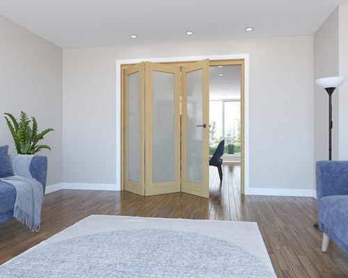 Oak internal bifold doors - bifold,