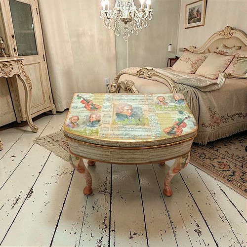 Amadeus decoupaged table - amadeus,