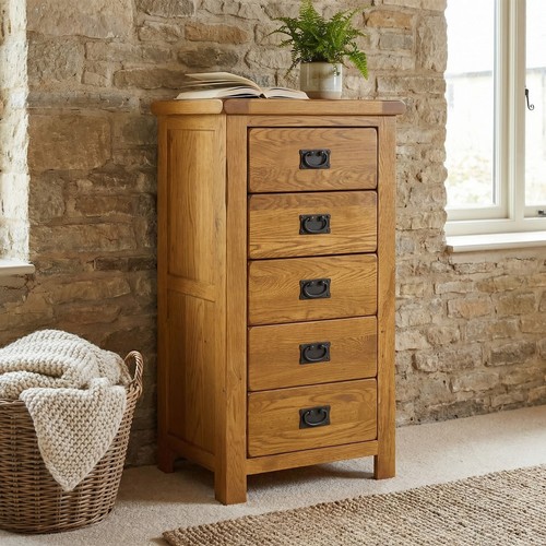 Chest drawers rustic oak 5 - rustic,