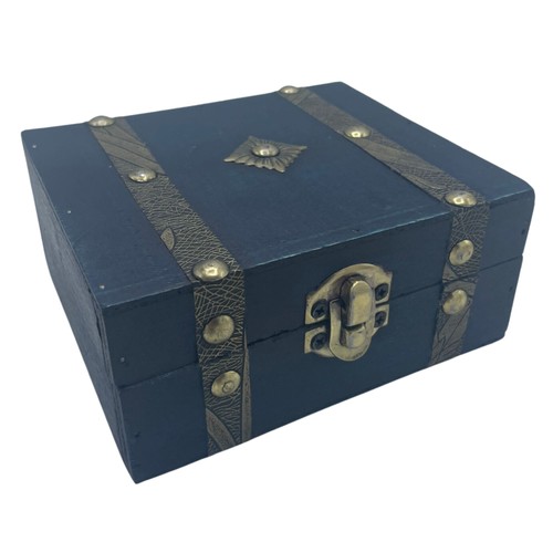 Square tea chest - square, teal