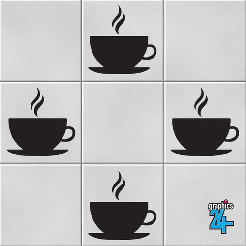 Coffee cups vinyl - vinyl, tile