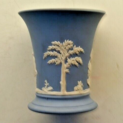 Wedgwood blue jasperware vase - wedgwood,
