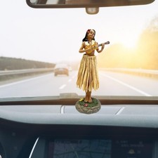 16cm Hawaiian Hula Girl Doll Collection Car Dashboard Ornament for Bookshelf
