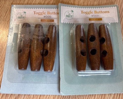 50mm wooden toggle buttons - toggle, 2