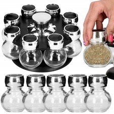 8Pc Master Cook Revolving Spice Rack Set 130ml Stogare Jar Container Uk