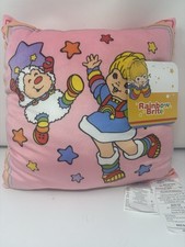 Rainbow Brite And Twink Pillow  14"x14" Soft Pink Original Tags New Gift