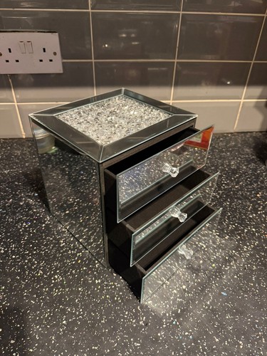Mirrored glass jewellery - mirrored, box