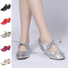 👞 Latin Chunky Heel Ladies Dance ️Shoes Women Salsa Ballroom Shoes Party Gift -