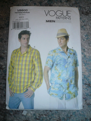 New vogue 8800 pattern men - pattern,