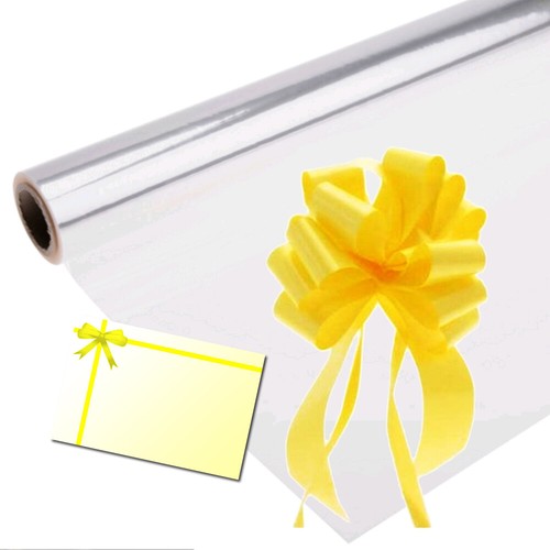Clear cellophane hamper gift - clear,