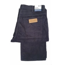 MENS WRANGLER TEXAS REGULAR ZIP FLY JUMBO CORD PANTS CORDUROY JEANS - DARK BLUE