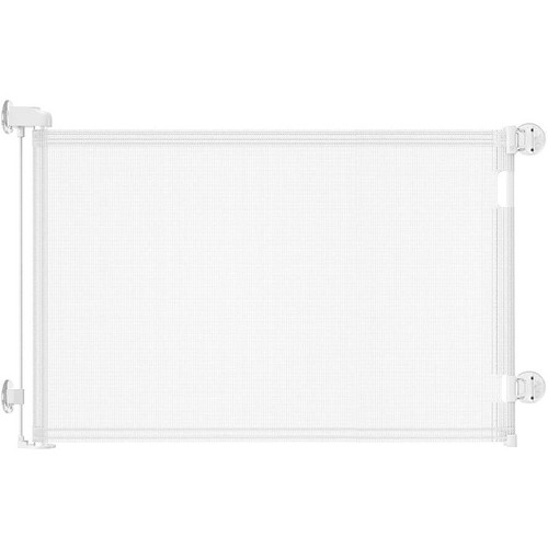 White retractable baby gate - baby,