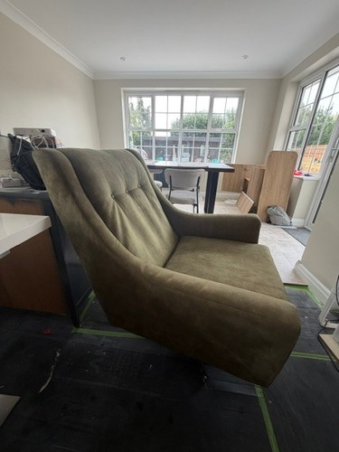 Olive green swivel armchair - olive,