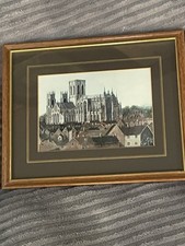 York Minster Vintage Print By Kevin Platt Mid Century Picture
