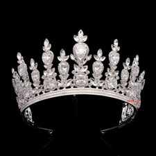 7cm Tall CZ & Crystal Wedding Bridal Queen Princess Prom Tiara Crown Adult