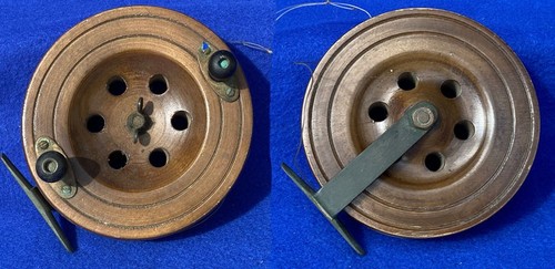 Vintage wooden fishing reel - vintage,