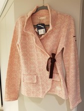 Lovely Odd Molly lambswool/nylon mix pink/cream cardigan size 3.