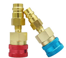 2x Couplers Connectors Adapters R1234YF to R134A High&Low Side Quick Coupler