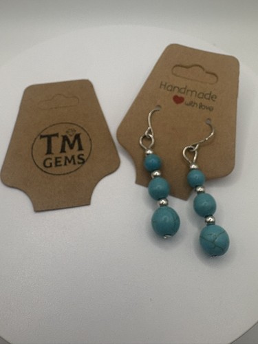 Turquoise gemstone dangle drop - gemstone,