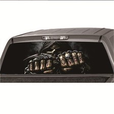 Rear Window Sticker Grim Reaper Skull Vinyl Graphics Decal For Car Pickup Truck