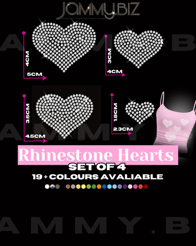 Rhinestone heart set - heart,, of