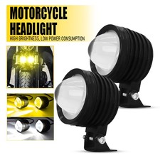 12V Universal Twin Headlight Motorcycle Double Dual Lamp Motorbike Light Black
