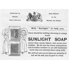 SUNLIGHT SOAP A Large Wash Victorian Advertisement 1893