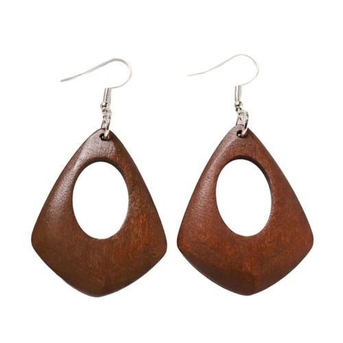 Chic wooden earrings drop ear - chic,