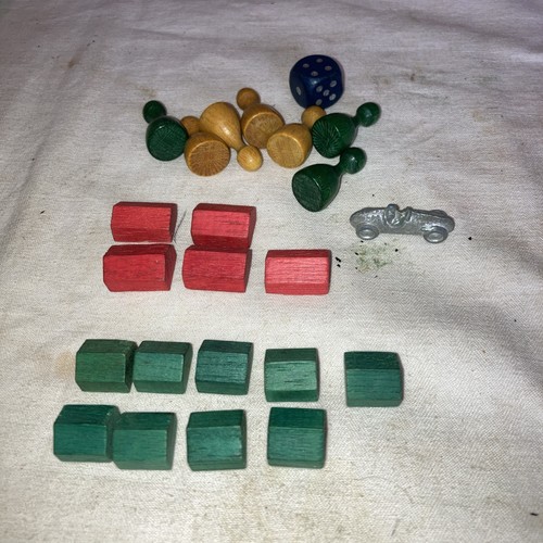 Vintage wooden monopoly pieces - monopoly,
