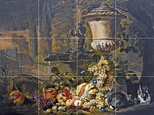 Still life fruit - fruit, tile