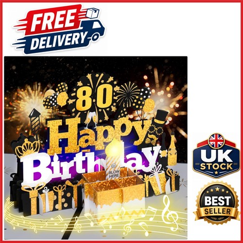 80th musical birthday card - 80th,