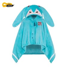 Hatsune Miku Plush Hooded Blanket Cloak Cute Warm Cosplay Cape Kawaii Gift