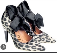 Lanvin H&M Leopard Print Jewelled Heel Shoes Size 5 Brand New With Tags